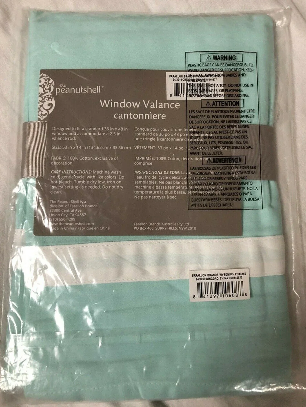 The Peanutshell Window Valance Mint Green 53